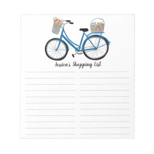 Farmers Market Bike Grocery Shopping List CUSTOM Notepad