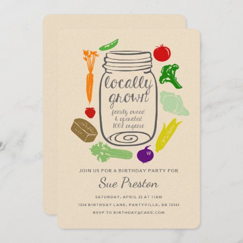 Farmers Market Birthday Invitation