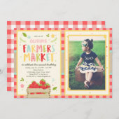 Farmers Market Birthday Invitation Strawberry Farm (Front/Back)