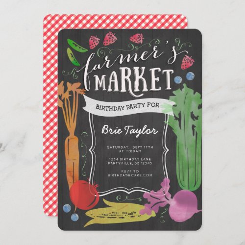 Farmers Market Birthday Party Invitation