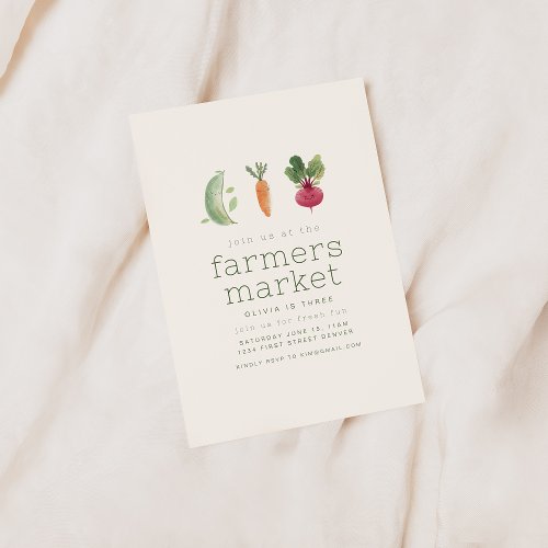 Farmers Market Birthday Party Invite