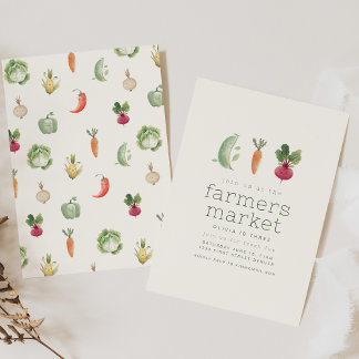 Farmers Market Birthday Party Invite