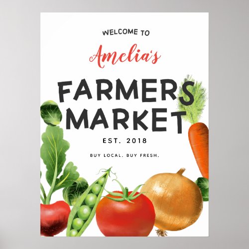 Farmers Market Birthday Party Welcome Sign