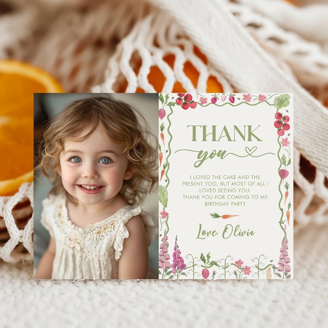 Farmers market Birthday Photo Thank You Card (Creator Uploaded)