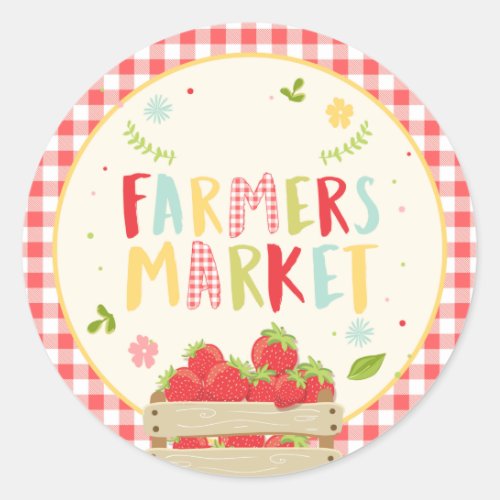 Farmers market birthday Strawberries Favor Tags