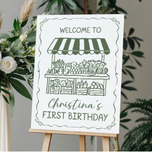 Farmers Market Birthday Welcome Sign: Printable  Foam Board
