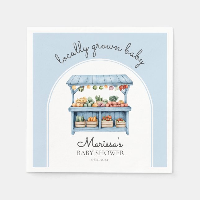 Farmers Market Boy Baby Shower Napkins (Front)