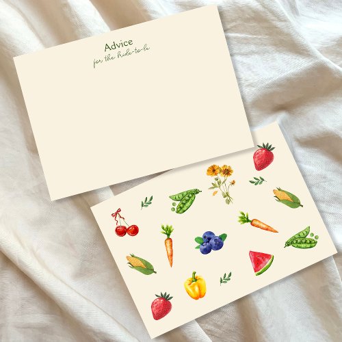 Farmers Market Bridal Shower Advice Card