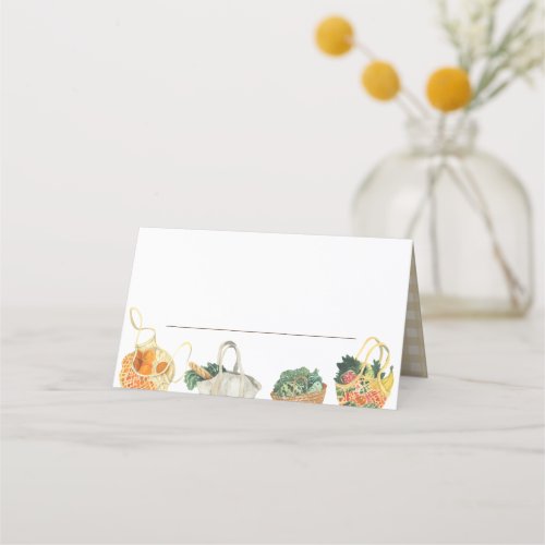 Farmers Market Bridal Shower Dessert Table Place Card