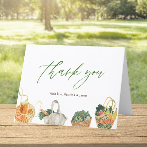 Farmers Market Bridal Shower Folded Thank You Card