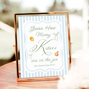 Farmers Market Bridal Shower Guess How Many Kisses Poster