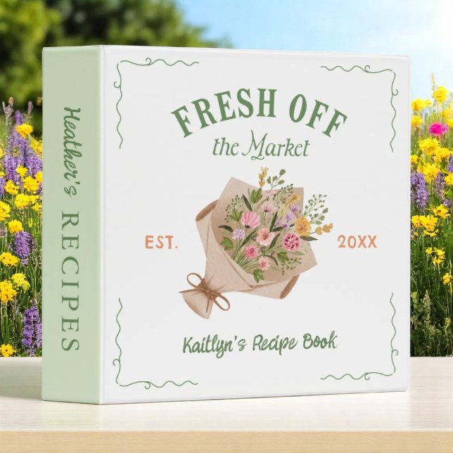 Farmer's Market Bridal Shower Personalized Recipe 3 Ring Binder (Creator Uploaded)