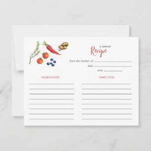 Farmers Market Bridal shower Recipe card