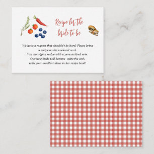 Farmers Market Bridal Shower Recipe request Enclosure Card