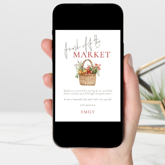 Farmers Market Bridal Shower Thank you Card (Front Digital)