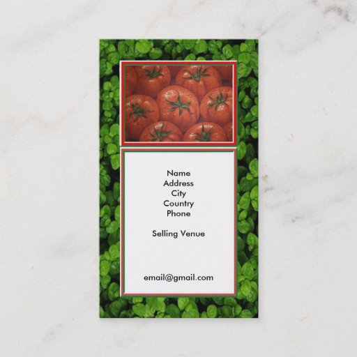 Customizable Farmers Market Business Card