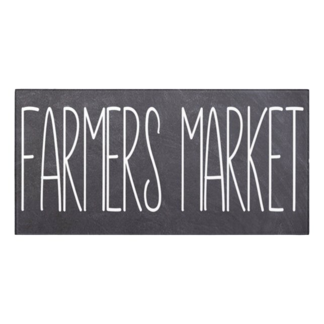 Farmers Market Chalkboard Farmhouse Country Rustic Door Sign (Classic Front)