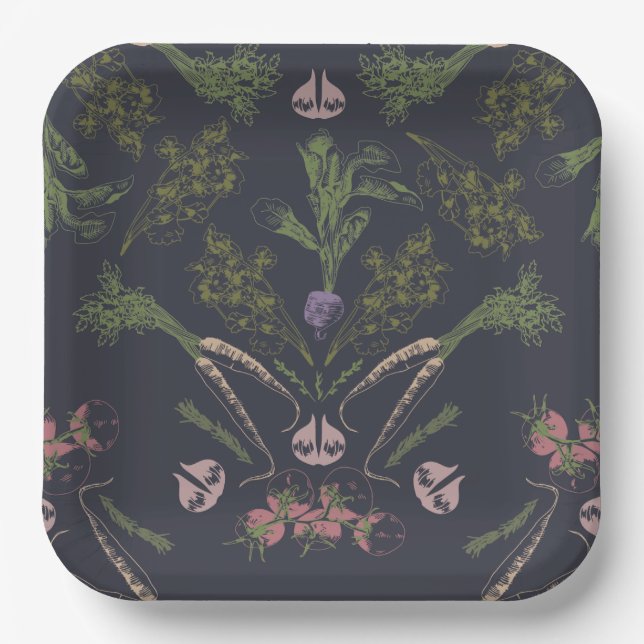 Farmers Market Chalkboard Paper Plates (Front)