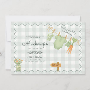 Farmer's Market Clothesline Baby Shower Invitation