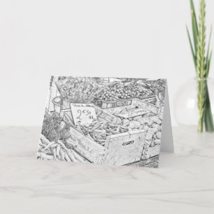 Farmer's Market Coloring Page Greeting Card