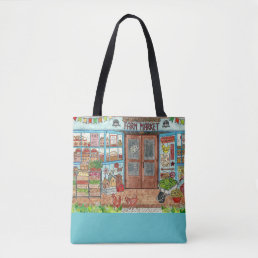 Farmers Market Country Store Watercolor Tote Bag