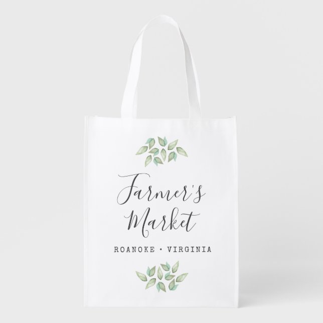Farmer's Market Custom  Grocery Bag (Front)