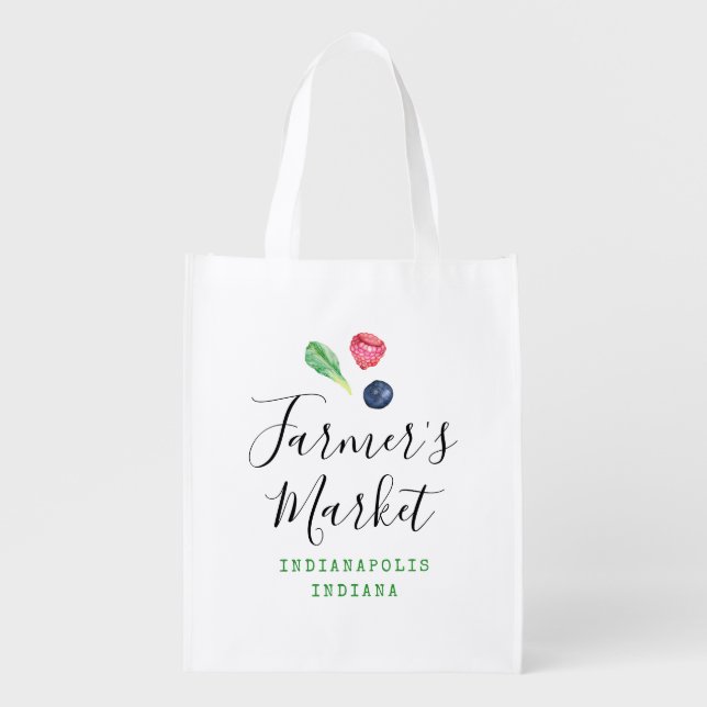 Farmer's Market Custom Grocery Bag (Front)