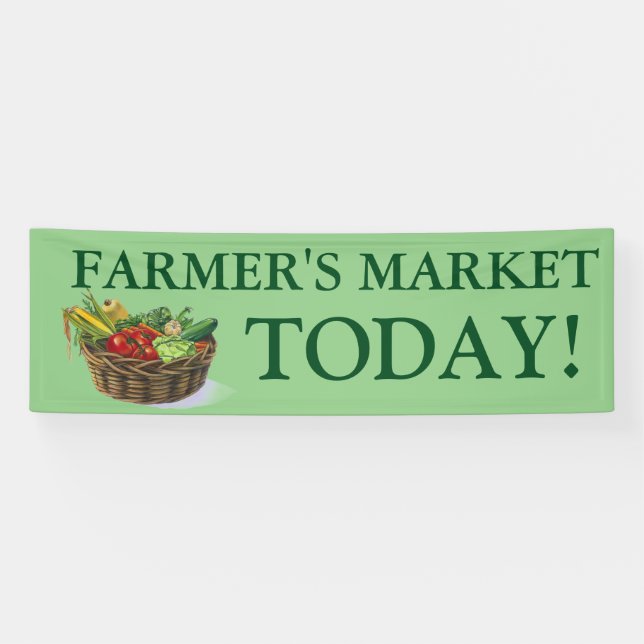Farmer's Market customizable vegetable banner sign (Horizontal)