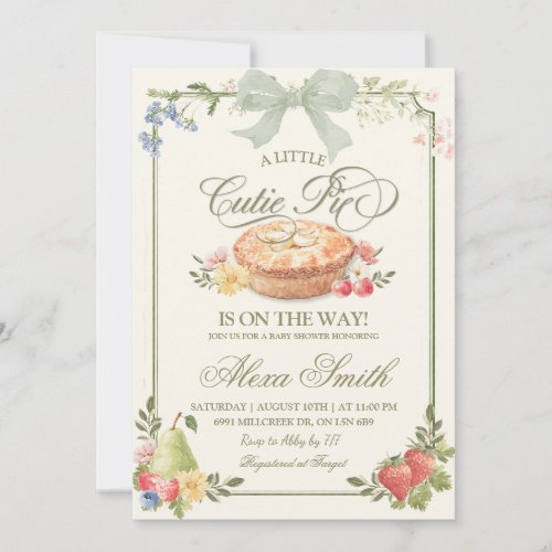 Farmer's Market Cutie Pie On The Way Baby Shower Invitation