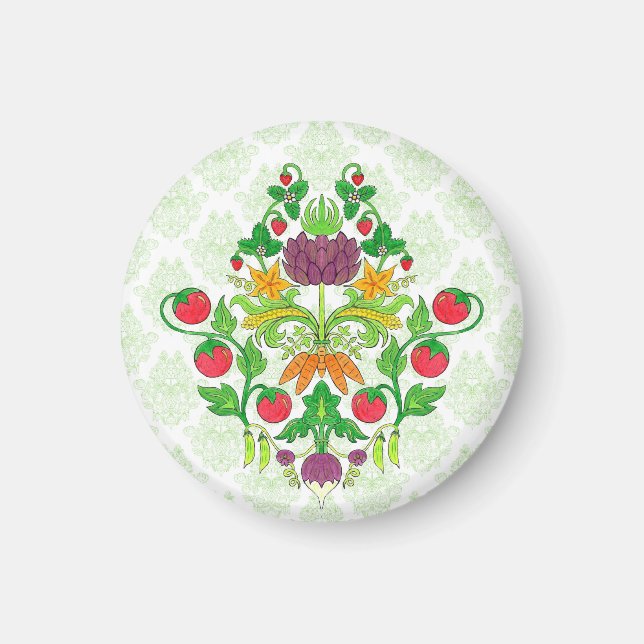 Farmer's Market Damask Magnet (Front)