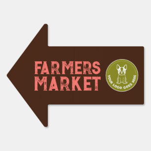 Farmers Market Directional Arrow Sign – Add Logo