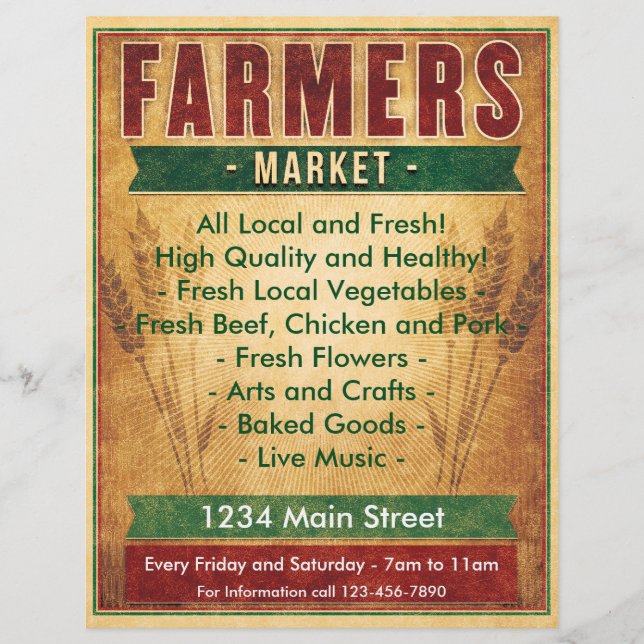 Farmers Market Eat Local Flyer (Front)