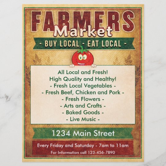 Farmers Market Eat Local Sign Flyer