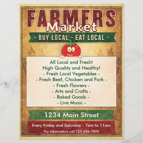 Farmers Market Eat Local Sign Flyer