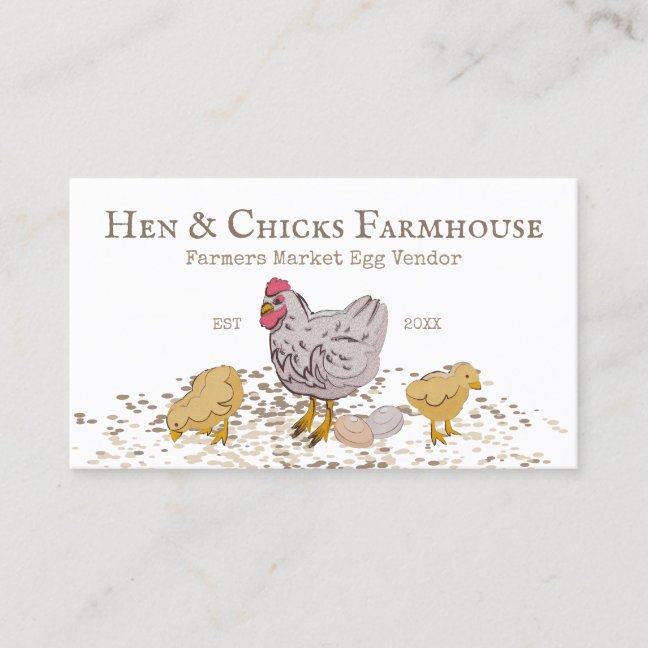 Farmers Market Egg Vendor Business Card