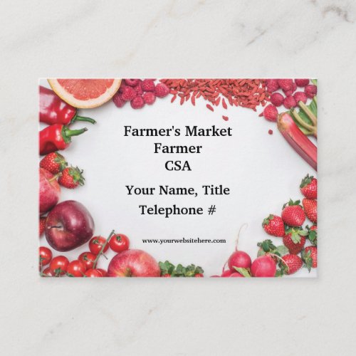 Farmers Market Farm CSA Fresh Produce Business Card