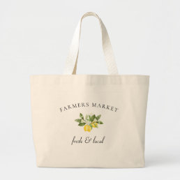 Farmers Market Farm to Table Grocery Shopping Large Tote Bag