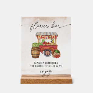 Farmers Market Flower Bouquet Bar Sign