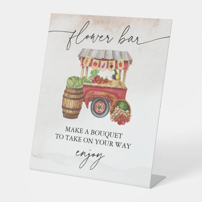 Farmers Market Flower Bouquet Bar Sign (Front)