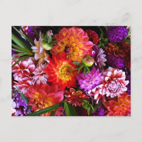 Farmers market flowers postcard