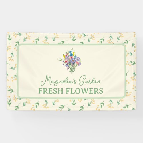 Farmers Market Flowers Seller Custom Banner