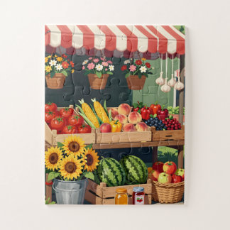 Farmers Market for Seniors 30 Large Piece Jigsaw Puzzle