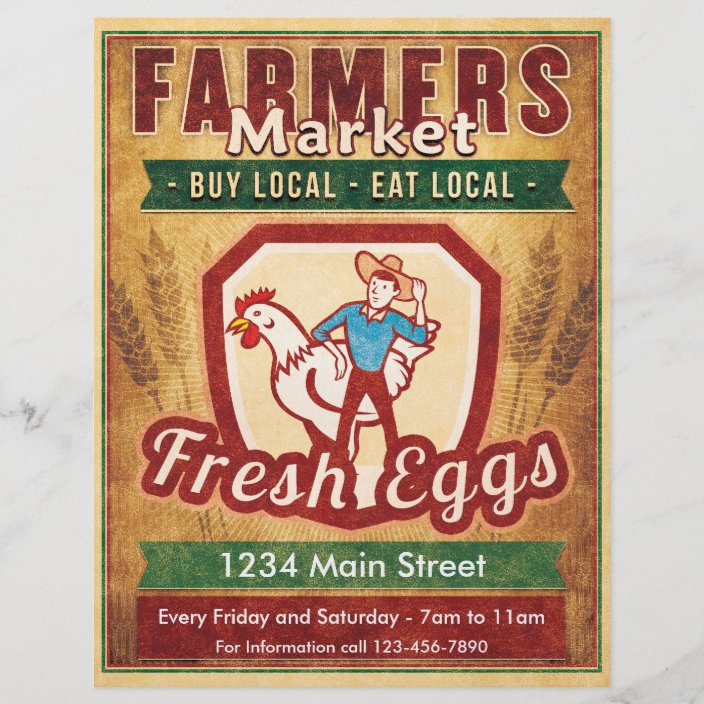 Farmers Market Fresh Eggs Flyer | Zazzle.com