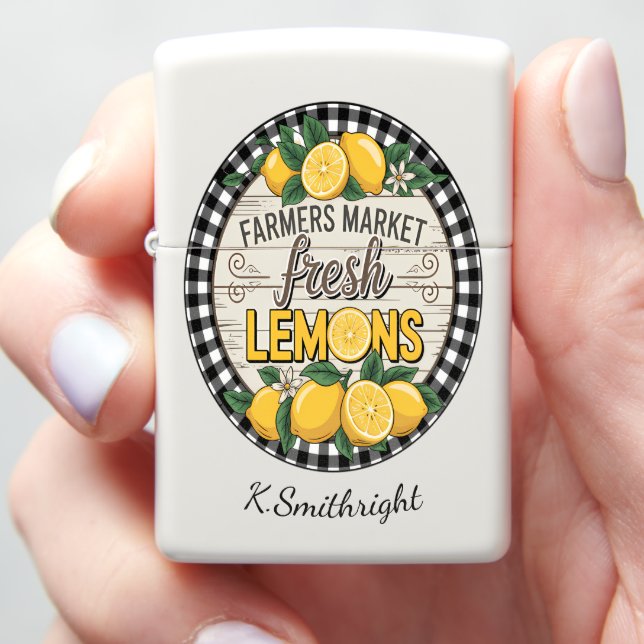 Farmers Market Fresh Lemons Zippo Lighter (In Hand)