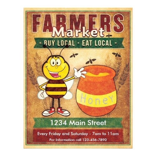 Farmers Market Fresh Local Honey Flyer