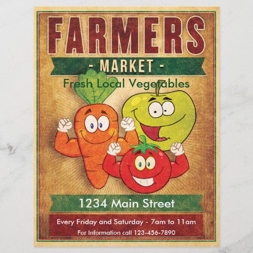 Farmers Market Fresh Local Vegetables Flyer