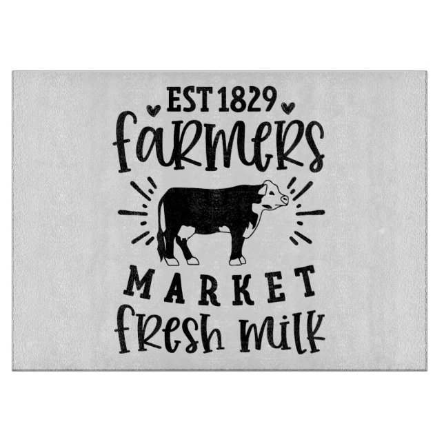 Farmers Market Fresh Milk Cutting Board (Front)