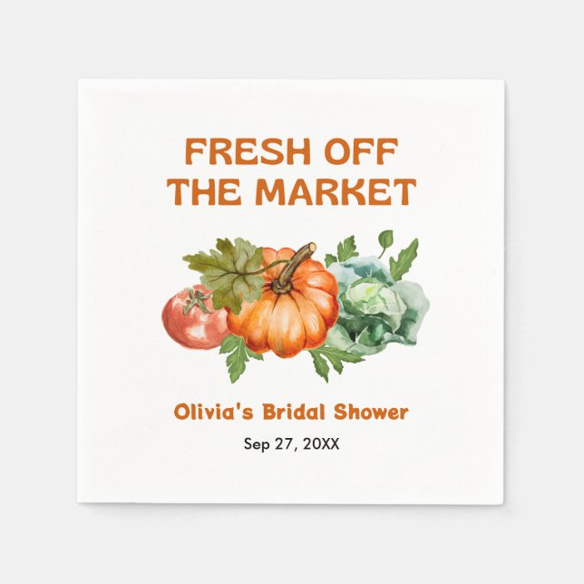 Farmers Market Fresh Off The Market Bridal Shower  Napkins (Front)