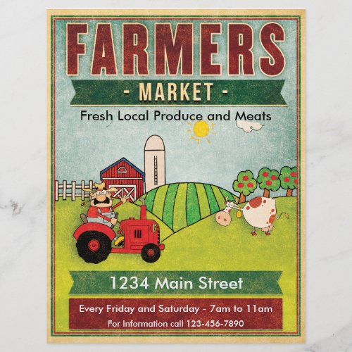 Farmers Market Fresh Produce and Meats Flyer