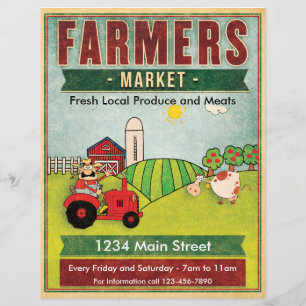 Farmers Market Fresh Produce and Meats Flyer